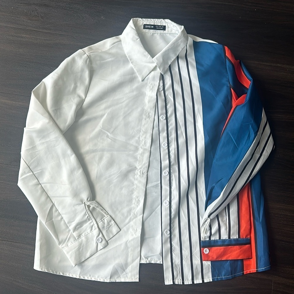 Shein button down blouse